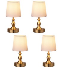 1-4X Bedside Table Lamp for Bedroom - 3 Way Dimmable Touch Lamp Battery Powered