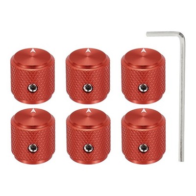 6 Pcs Aluminium Knobs, 1/4'' (6mm) with Arrow Indicator, 1/2'' Red