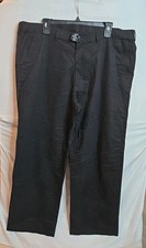 George Men's Size 40 X 30 Black Straight Leg, Flat Front Cotton Blend Pants