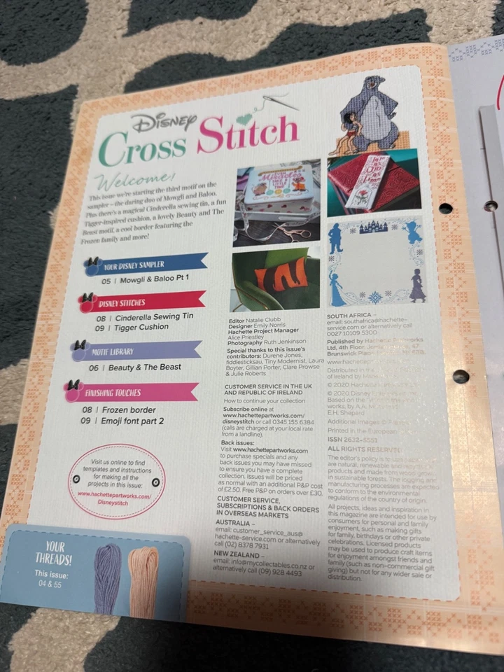 Hachette Disney Cross Stitich Issue 5 Jungle Book Cinderella Tigger Frozen - Image 2 of 4