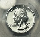 1950 WASHINGTON QUARTER PCGS PR 66