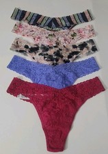 HANKY PANKY SIGNATURE LACE ORIGINAL RISE THONG SET OF 5 ASSORTED COLORS ONE SIZE
