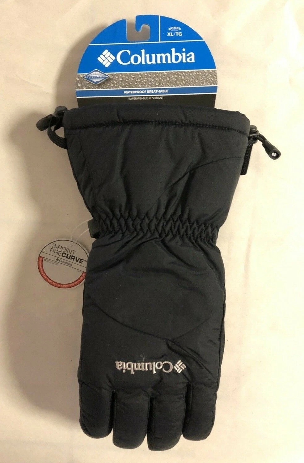 NEW Columbia Women's Tumalo Mountain Glove, Black, Extra-Large - 8 -8 3/8 inches