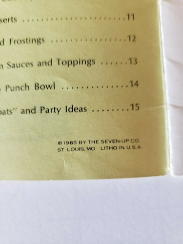 Vintage 1965 7UP Recipe Booklet "Quick Recipe Favorites", a Salesman's Receipt - Picture 4 of 7