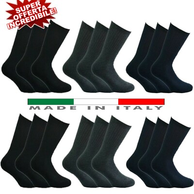 6 Paia Calzini Sportivi Unisex In Cotone Traspirante – Tennis, Corsa, Trekking – Taglia 39-43 – Colore Nero
