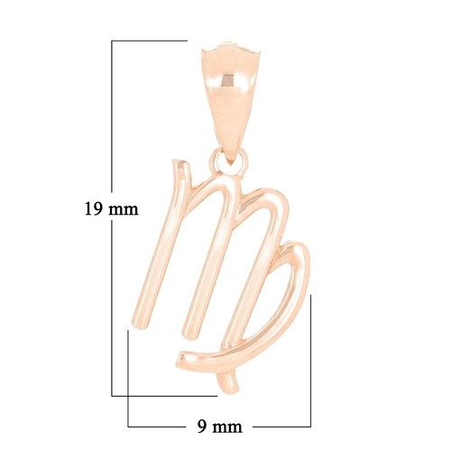 14k Yellow White or Rose Gold Zodiac Sign Virgo Charm Pendant 0.9 gram - Picture 5 of 11