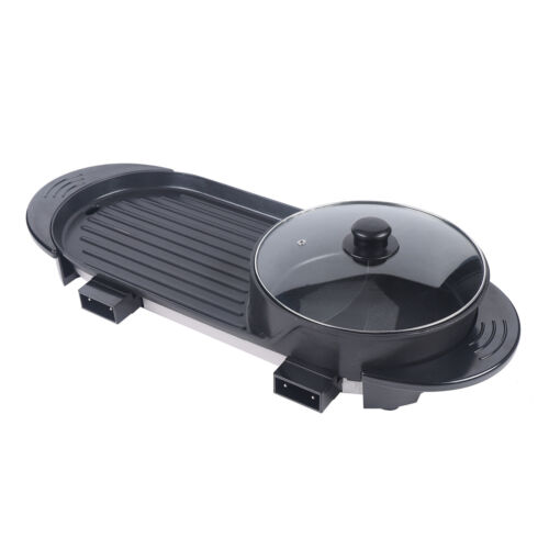 2 in 1 Elektrischer Antihaft Grill Hot Pot BBQ Grill Suppe Shabu Topf Barbecue 2200W - Bild 15 von 22