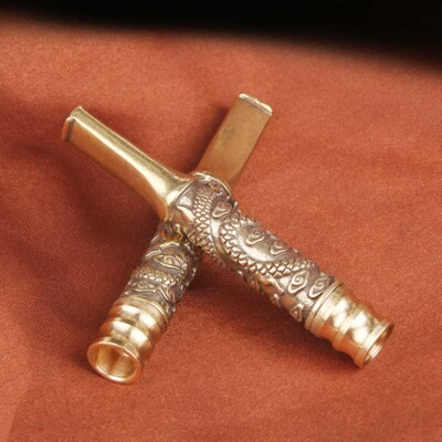 #ad 2pcs Brass Small Cigarette Holder Filter Pipe Cigarette Pipe Holder Collections $12.95