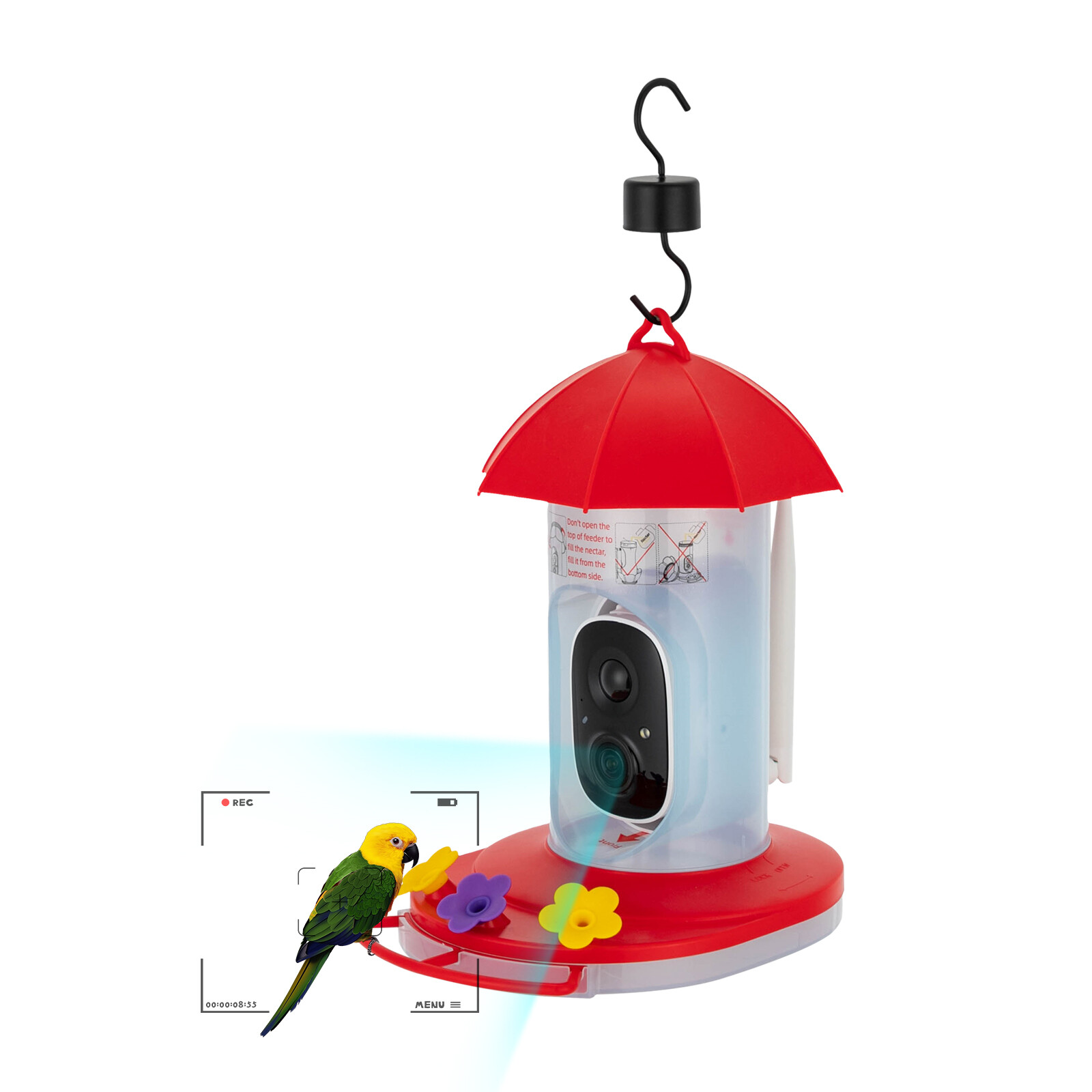 Bird Feeder with Camera, Smart Bird Feeder Camera with 2.4GHz WIFI Auto