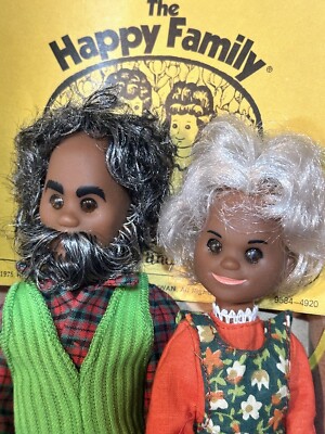 Aki Original HAPPY FAMILY タダシ 1978 テディベア Vintage 1975 The Happy Family Grandparents African-American Dolls