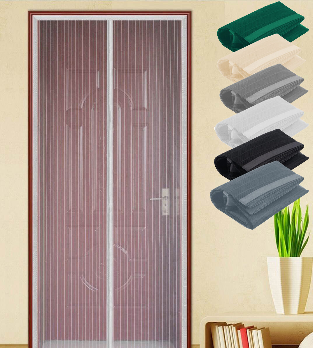 Zanzariera Magnetica Per Porte - 140x240cm Nero, Si Chiude Automaticamente - Foto 4