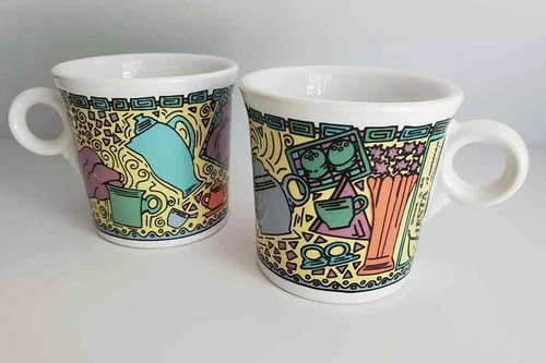Vintage NOS Fiesta An American Classic Tom Jerry Loop Handle Mug Pair FreeUShip