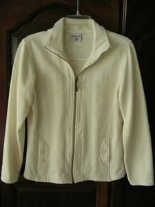 COLUMBIA Sportswear Company Women's White Cotton Blend Zip Front JACKET