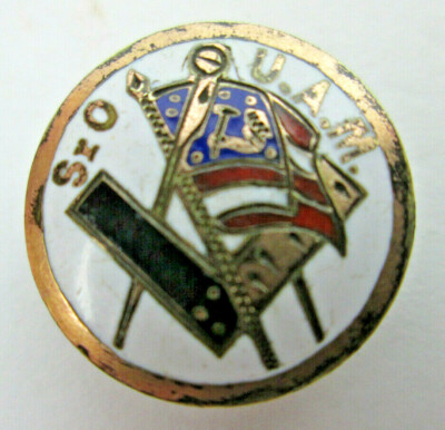 Sr O.U.A.M Enamaled Screwback Pin Anti-Catholic and Anti-Imigrant Hate Group