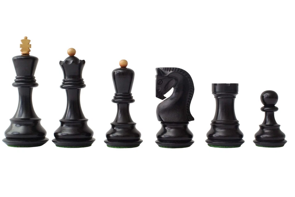 Zagreb '59 Series Chess Pieces - Ebonized Boxwood - 3.7" King - Image 2 of 4