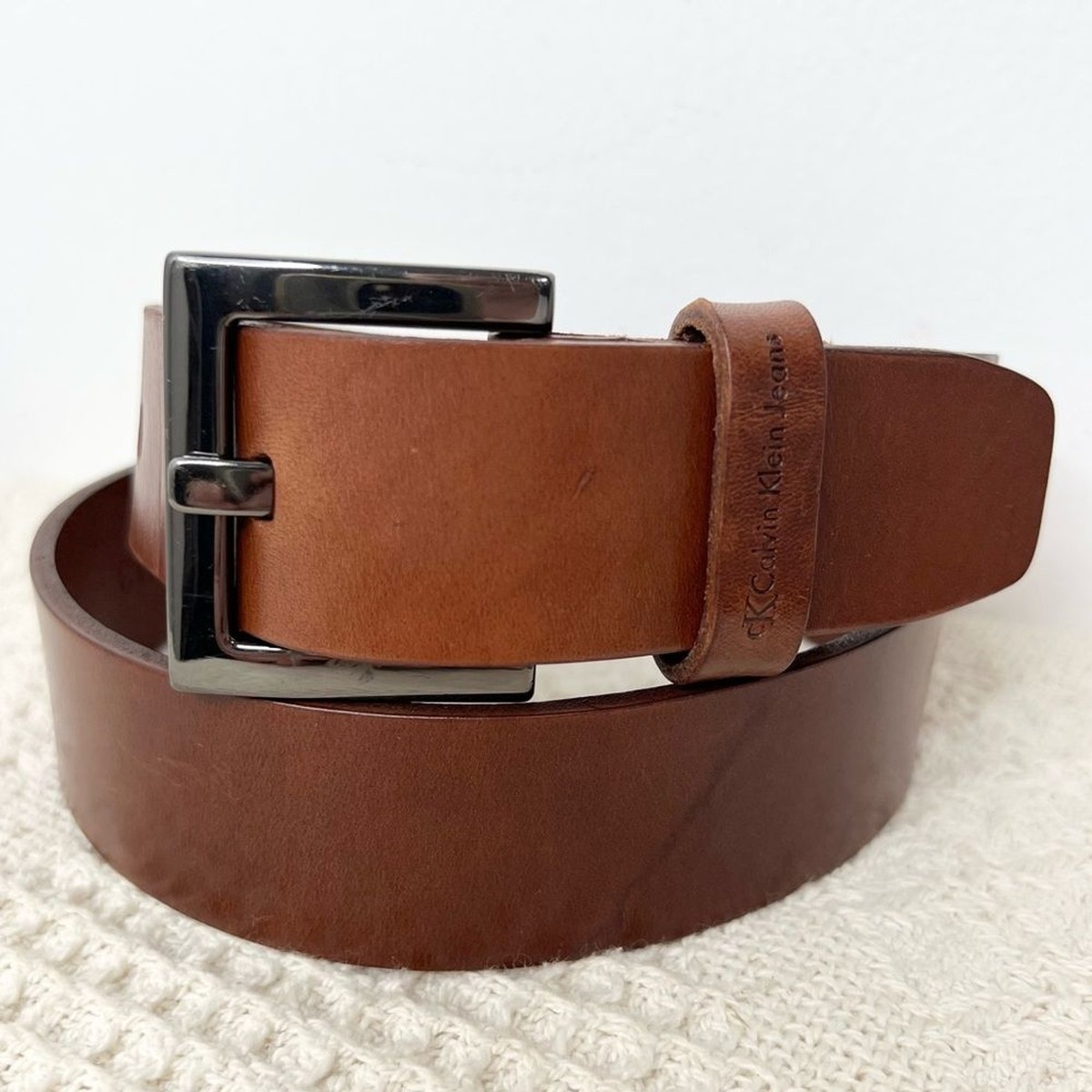 Calvin Klein Jeans Brown Leather Belt Men