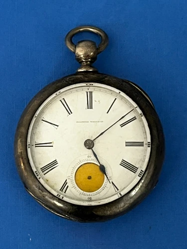 Antique 1882 Illinois Grade 2 Model 1 18s Pocket Watch Newport Coin Silver Case