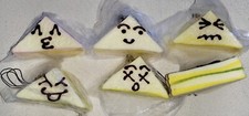 Cucumber  Ham triangle sandwich bread emoji face scented squishy phone toy