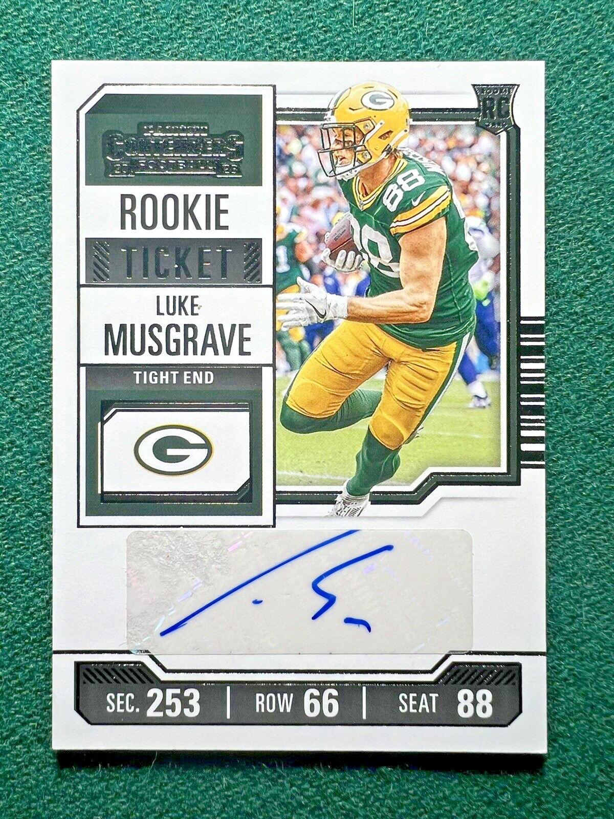 2023 Panini Contenders Rookie Ticket Autograph Luke Musgrave Auto Packers RC!