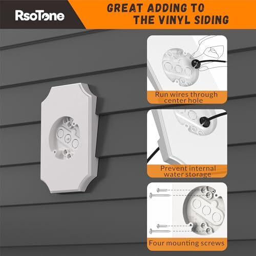 Vinyl Siding Mounting Blocks, Outdoor Siding Mounting Kit, Light White