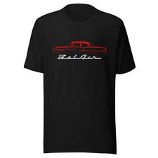 1955 Chevy Bel Air Silhouette Matador Red Antique Car Unisex T-shirt 1955 Chevy Bel Air Silhouette Matador Red Antique Car Unisex T-shirt