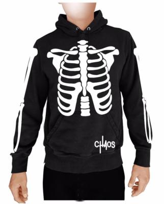 NW MEN'S SKULL SKELETON FUNNY HALLOWEEN PULLOVER HOODIE JACKET