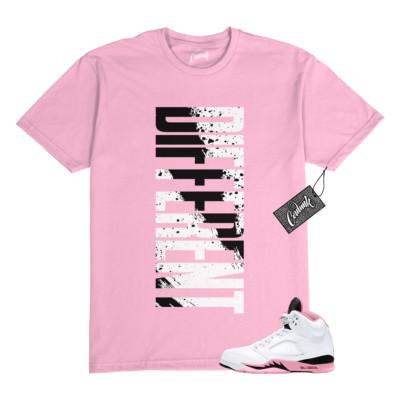 5 Medium Soft Pink Foam White Black T Shirt to Match DFRNT