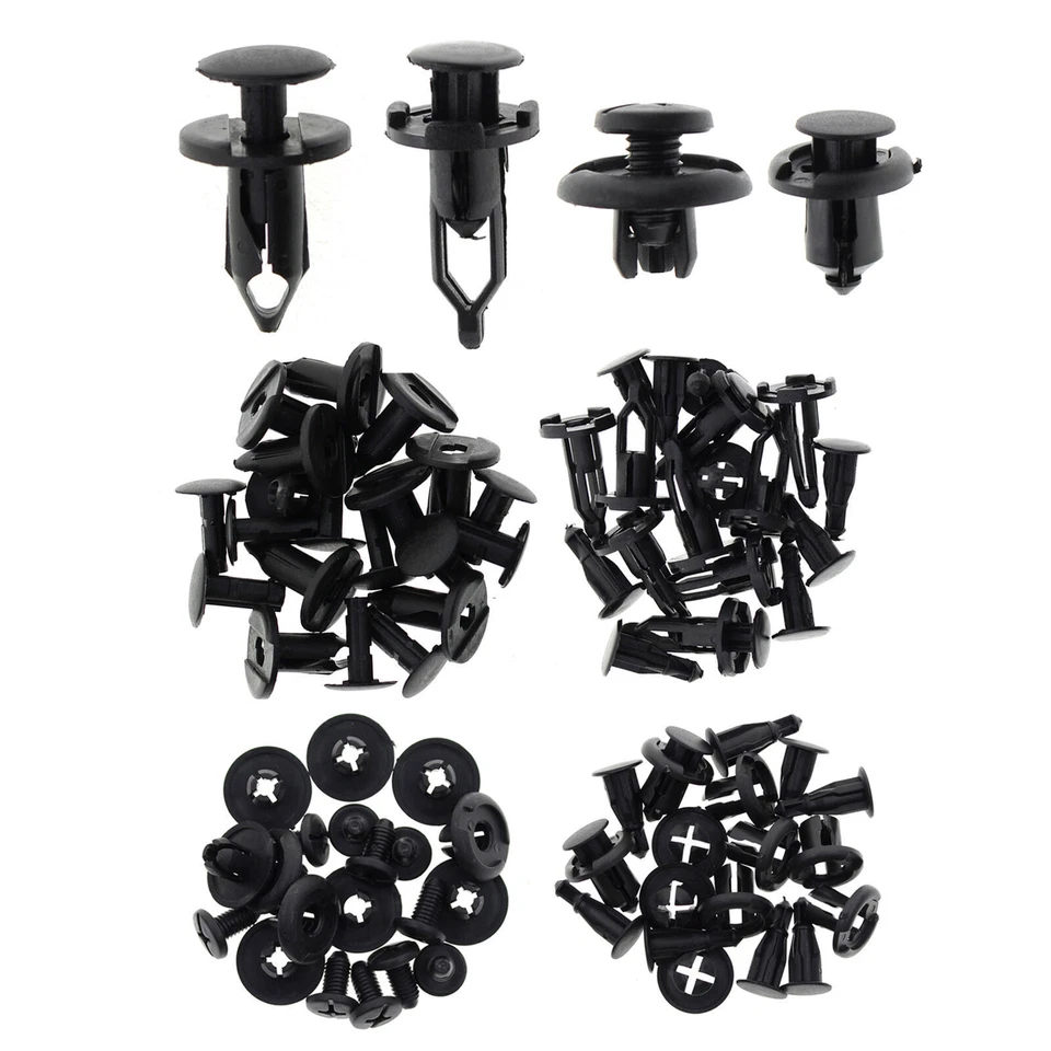 40PCS Car Push Rivet Retainer Pin Body Bumper Trim Moulding Clip Accessories Kit - Image 2 of 4