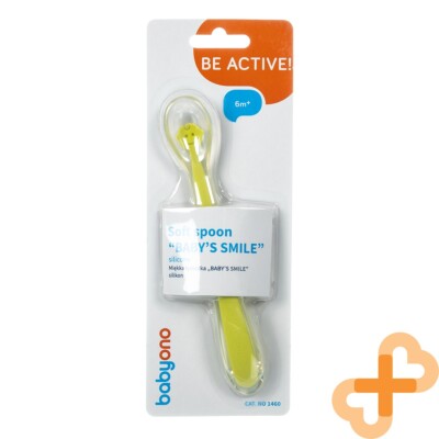 BABYONO BABY SMILE Weicher Silikonlöffel 6 m + 1 Stück. Babyfütterung eine vo...