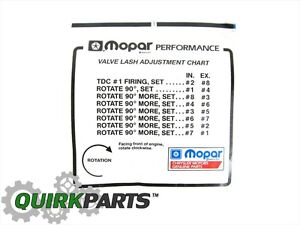 Mopar Valve Lash Chart