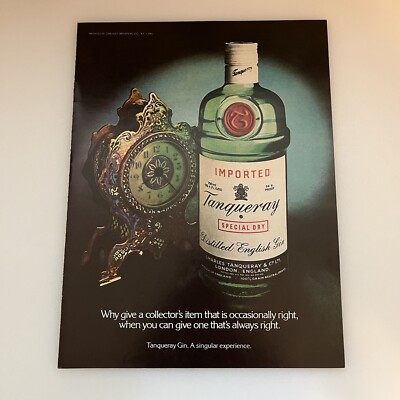 1981 Tanqueray Gin Print Ad Original Collector s Item A Singular Experience
