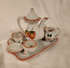 Miniature Tea Set Floral Design with Strawberries Made in Thailand