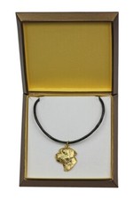 Border Terrier - Dog Collar In Gift Box, Gold-Plated Pendant For Dog Lover