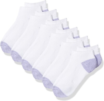 Fruit of the Loom Girls' Big 6-Pack Fresh Sense Low Cut White Socks ...