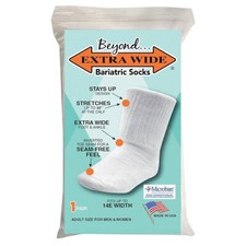 Extra Wide Bariatric Sock for Extreme Lymphedema Stretch up to 30"Black or White