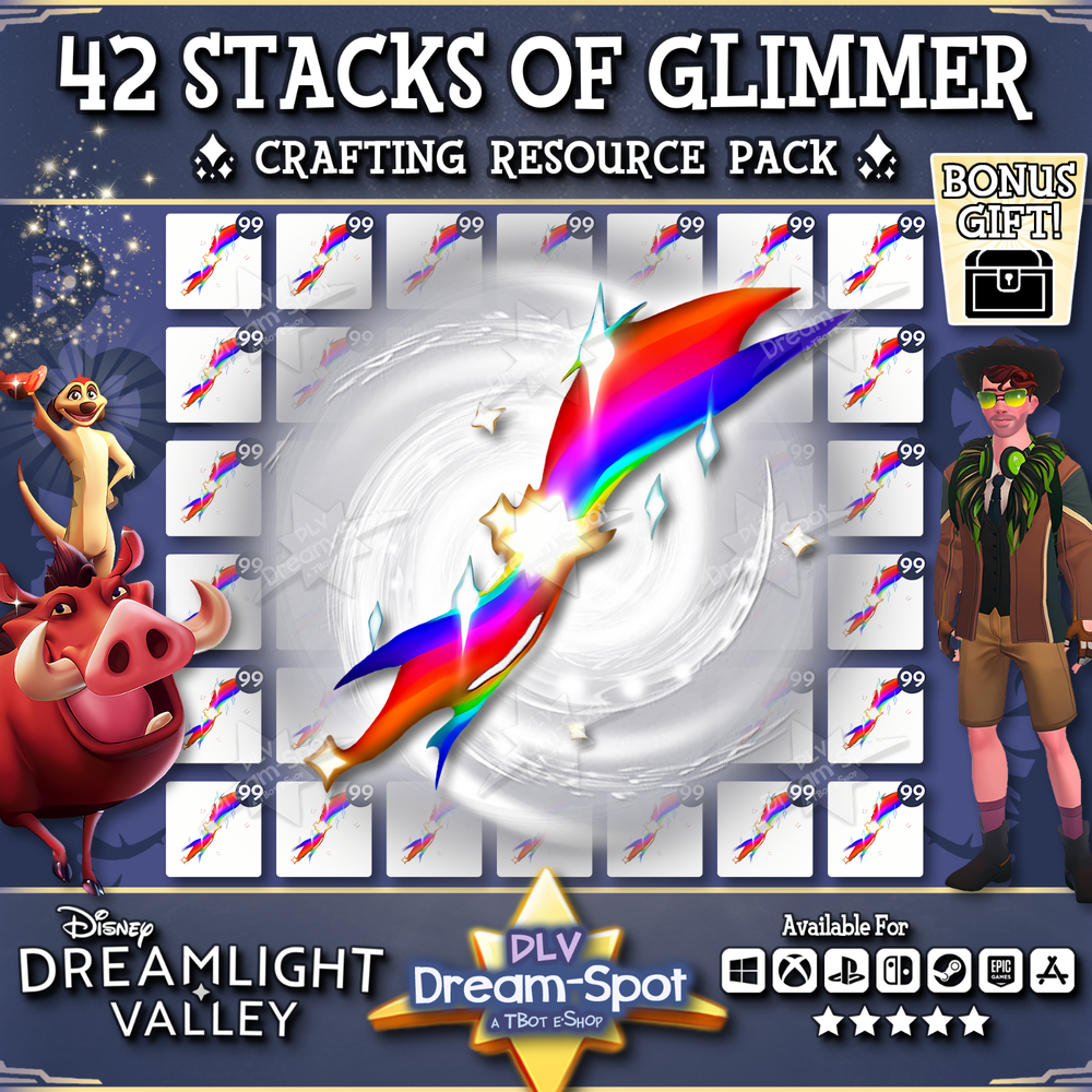 🌎 Disney Dreamlight Valley 💎 42 Stacks Of Glimmer 💎 +Extra Items 🌎