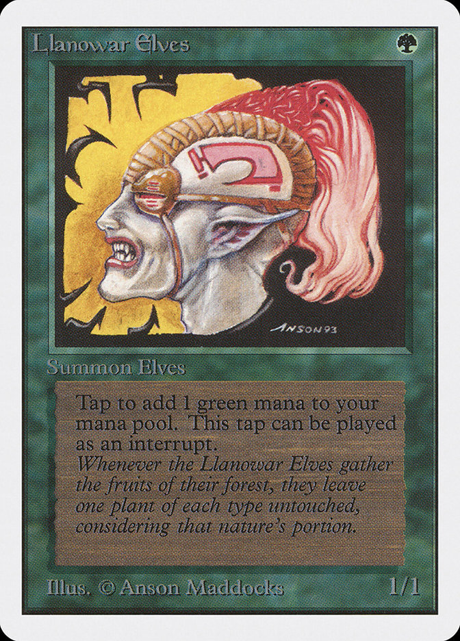 Llanowar Elves Unlimited Magic the Gathering MTG STOCK IMAGE