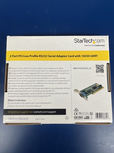 STARTECH PCI2S5550_LP 2-PORT PCI LOW PROFILE RS232 SERIAL CARD - Picture 2 of 2
