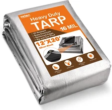 Tarps Heavy Duty Waterproof 12X20 Feet, Extra Thick 16 Mil, Tear & Fade Resistan