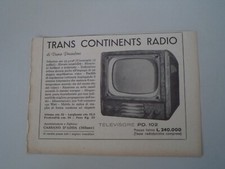 advertising Pubblicità 1953 TRANS CONTINENTS RADIO TELEVISORE PD 102