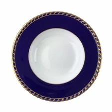 Antique Minton Mappin & Webb Buenos Aires Cobalt White Porcelain Soup Bowl 9-1/2