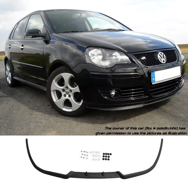 Für VW Polo 9N3 Cup Front Spoiler Lippe Frontlippe Frontansatz +  Anbaumaterial