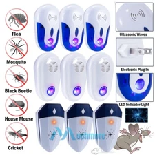 3-Pack Pest Bugs Insect Rodent Repeller: Plug-In Electronic Pest Control 60-150㎡