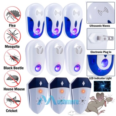 3-Pack Pest Bugs Insect Rodent Repeller: Plug-In Electronic Pest Control 60-150㎡