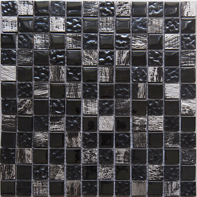 Simple Tile - Glass Stone Mosaic Tile For Kitchen Backsplash GM 4202-Dark Knight