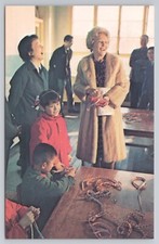 Postcard Pat Nixon in Cerritos California School