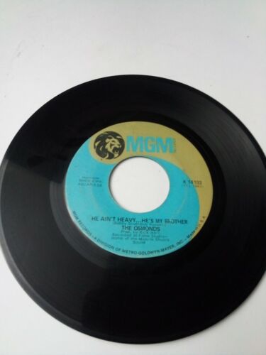 Vintage 45 Record THE OSMONDS : HE AINT HEAVY HES MY BROTHER - Picture 2 of 4