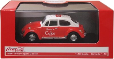 Motor City Classics 1:43 1966 Volkswagen Beetle Red Diecast 440030 Coca Cola Car