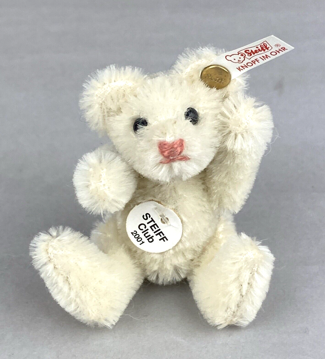  Teddy Bear 2001 コレクション Steiff Club Teddy Bear 2001 - White Mohair 7cm - EAN:420238