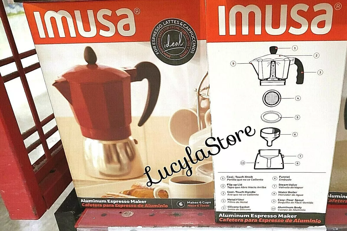 6 Cups Imusa stove top Aluminium Espresso Cuban Coffee Maker Cafetera  Cappuccino